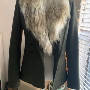 ANN TAYLOR LOFT Wool & Fur Blazer